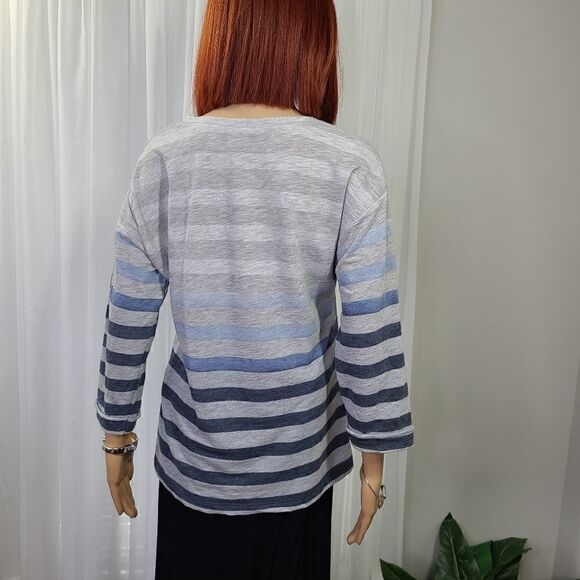Chico's Weekends Comfy Stripe Top 4 - Picture 4 of 7